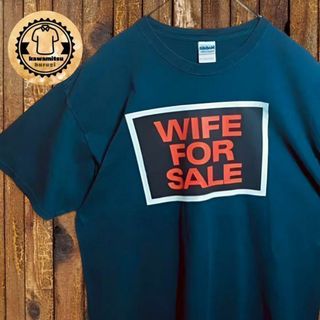 WIFE FOR SALE 売りに出される妻　古着　ヴィンテージ　tシャツ半袖紺(Tシャツ/カットソー(半袖/袖なし))