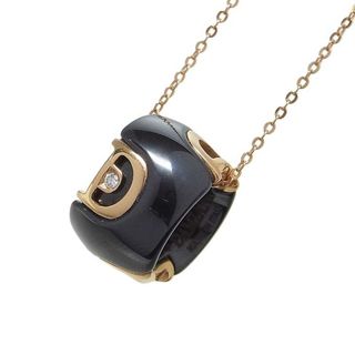 Damiani - 　ダミアーニ DAMIANI Dアイコン ブラックセラミック ダイヤモンド1P ペンダント ネックレス K18PG ジュエリー