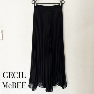 CECIL McBEE - 【超美品】CECIL McBEE プリーツパンツ M 黒 ロング丈 長め 高身長