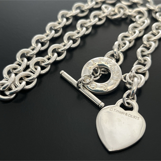 ティファニー(Tiffany & Co.)の極美品　ティファニー　ネックレス　トグルチェーン　チョーカー　ハート　シルバー(ネックレス)