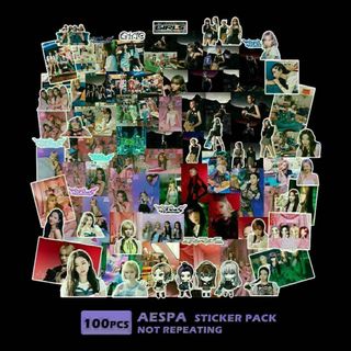 【100枚】Aespa シールステッカー　セット(ストラップ)