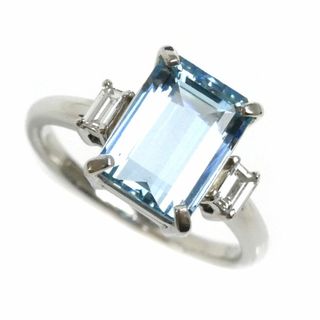 Pt900プラチナ アクアマリン リング・指輪 アクアマリン2.26ct ダイヤモンド0.15ct 10.5号 4.6g レディース【中古】【美品】(リング(指輪))