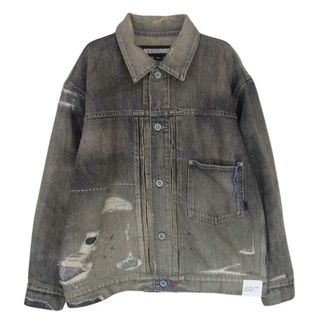 ネイバーフッド(NEIGHBORHOOD)のNEIGHBORHOOD ネイバーフッド 24SS 241XBNH-JKM01 SAVAGE DENIM TYPE-1 JACKET サベージ加工 デニム ジャケット ブラック系 S【極上美品】【中古】(その他)