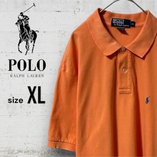 ポロラルフローレン(POLO RALPH LAUREN)の美品 ポロ ラルフローレン メンズ 半袖 ポロシャツ XL ゆるだぼ オレンジ(ポロシャツ)