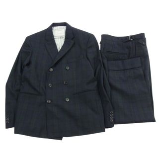 ブラックフリース バイ ブルックスブラザーズ BLACK FLEECE BY Brooks Brothers セットアップ USA製 カシミア混 ブラックウォッチ チェック ダブル スーツ セットアップ テーラード ジャケット スラックス ネイビー系 グリーン系 BB1【中古】(その他)