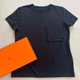 エルメス(Hermes)のエルメス　Tシャツ　ブラック　サイズ38(Tシャツ(半袖/袖なし))