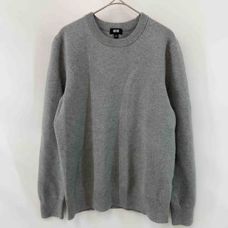 ユニクロ(UNIQLO)のUNIQLO ユニクロ 　グレー　無地　メンズ ニット/セーター　サイズS(ニット/セーター)