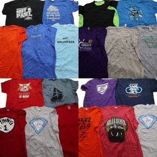 古着卸 まとめ売り カラーmix プリント 半袖Tシャツ 20枚セット (メンズ 2XL ) Vネック 丸首 カラーMIX MT2964(その他)