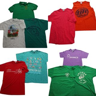 古着卸 まとめ売り ～90s　オールド 半袖Tシャツ 10枚セット (メンズ M /L ) シングルステッチ グリーン 企業 MT3175(その他)