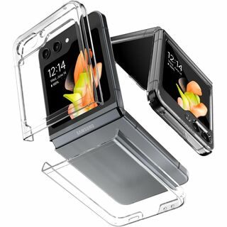 【在庫セール】Galaxy Z Flip5 ケース 透明 PC素材 耐衝撃 ハー(その他)