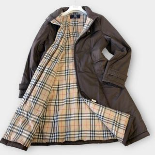 BURBERRY ダウンジャケットノバチェック　茶色　ロング　コートレディース(ブルゾン)