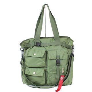 アルファインダストリーズ(ALPHA INDUSTRIES)のALPHA INDUSTRIES アルファ インダストリーズ 2WAYバッグ   カーキ系 ナイロン メンズ ユニセックス ウィメンズ ブランド アウトドア カジュアル ハンドバッグ ショルダーバッグ 収納力抜群【中古】松前R56号店(その他)