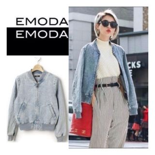 エモダ(EMODA)のEMODA ヴィンテージ風デニムブルゾン ma-1(Gジャン/デニムジャケット)