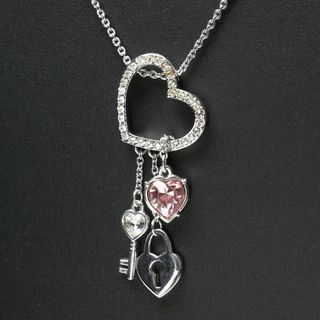 スワロフスキー(SWAROVSKI)のSwarovski スワロフスキー ハート キー ペンダントトップ ネックレス アクセサリー　レディース シルバーカラー【中古】20210420/GH2798(ネックレス)