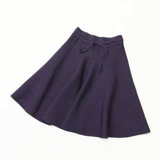 ■美品■TO BE CHIC トゥービーシック ニット フレアスカート サイズ38 パープル ウエストゴム リボン ブランド古着【中古】2021416/GH3527(その他)