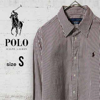 POLO RALPH LAUREN - 美品 ポロ ラルフローレン メンズ ボタンダウンシャツ S 長袖 刺繍ロゴ