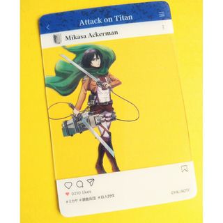 進撃の巨人　ミカサ　クリアカード　ＳＮＳ風　ドリーミーくじ(カード)