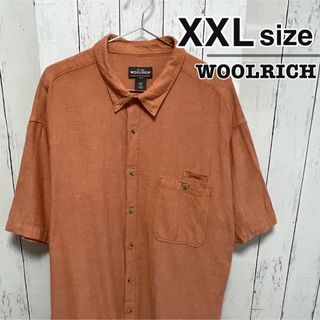 ウールリッチ(WOOLRICH)のWOOLRICH　半袖シャツ　XXL　オレンジ　テラコッタ　無地　USA古着(シャツ)