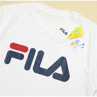 【新品】フィラ 定番 冷感 UVCUT スポーツ 半袖 Tシャツ 白 Lサイズ