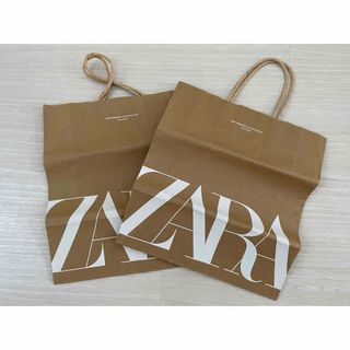 ザラ(ZARA)のザラ　ZARA 紙袋　ショッピングバッグ　ショッパー　ベージュ(ショップ袋)