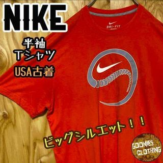 ドライフィット 古着 90s 半袖 Tシャツ ナイキ NIKE 野球 オレンジ(Tシャツ/カットソー(半袖/袖なし))