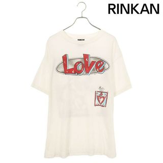 セントマイケル SAINT MICHAEL  SM-S22-0000-001 LOVEプリントヴィンテージ加工Tシャツ メンズ L(Tシャツ/カットソー(半袖/袖なし))