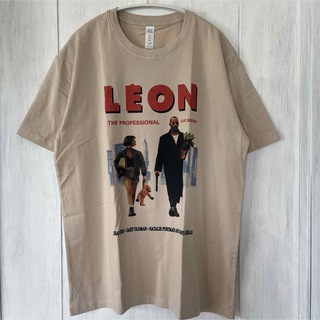 映画LEON マチルダ　レオン　ビッグプリント/ Lサイズ/ モカベージュ(Tシャツ/カットソー(半袖/袖なし))