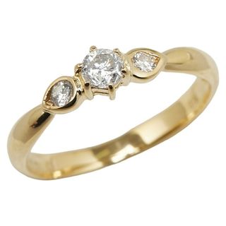 美品 K18YG イエローゴールド リング 指輪 ダイヤ 0.22ct 【1-0153061】(リング(指輪))