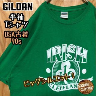 ギルダン ライト グリーン USA古着 90s 半袖 Tシャツ アイリッシュ(Tシャツ/カットソー(半袖/袖なし))