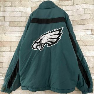 NFL EAGLES 中綿ジャケット ナイロン 両面刺繍 キルティング 緑 M(ナイロンジャケット)