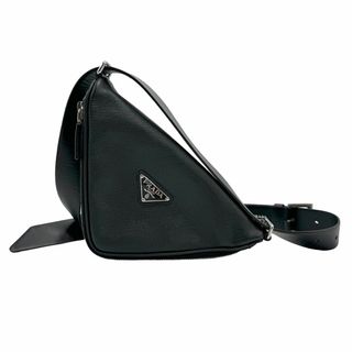 プラダ(PRADA)のプラダ PRADA ショルダーバッグ ボディバッグ レザー ブラック シルバー ユニセックス 送料無料【中古】 z1249(ショルダーバッグ)