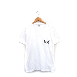 リー(Lee)のリー LEE Tシャツ カットソー 半袖 Vネック 文字 ロゴ L ホワイト 白(Tシャツ/カットソー(半袖/袖なし))