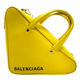 バレンシアガ(Balenciaga)のバレンシアガ BALENCIAGA ハンドバッグ 斜め掛けショルダーバッグ トライアングル ダッフル レザー イエロー シルバー レディース 送料無料【中古】 z1246(ハンドバッグ)