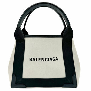 バレンシアガ(Balenciaga)のバレンシアガ BALENCIAGA ハンドバッグ ネイビーカバスXS キャンバス ブラック×アイボリー レディース 360346 送料無料【中古】 z1262(ハンドバッグ)