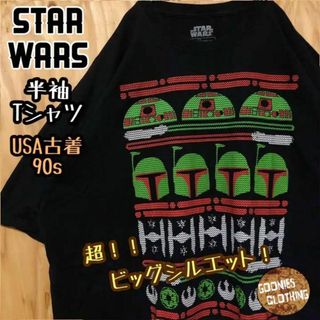 スターウォーズ キャラT USA古着 90s 半袖 Tシャツ R2D2 ブラック(Tシャツ/カットソー(半袖/袖なし))