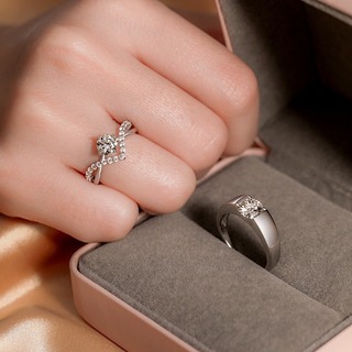 レディース　ペアリング　結婚指輪　シンプル　CZダイヤ　カップル　王冠　韓国(リング(指輪))
