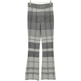 マメ(mame)のmame kurogouchi マメ クロゴウチ 23SS Basket Motif Knitted Flared Trousers ニットトラウザーパンツ MM23SS-KN019 ネイビー 1(その他)