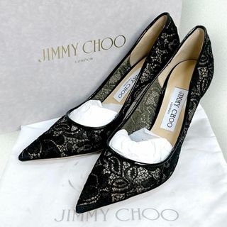 ジミーチュウ(JIMMY CHOO)の極美品☆超人気モデル☆ジミーチュウ シャンティフローラルレース ハイヒール 黒(ハイヒール/パンプス)