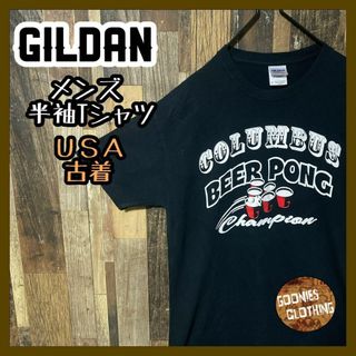 ブラック メンズ ギルダン M カレッジ USA古着 90s 半袖 Tシャツ(Tシャツ/カットソー(半袖/袖なし))