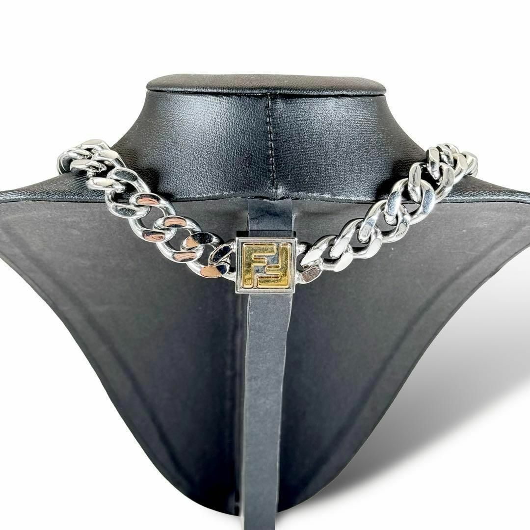 FENDI - FENDI フェンディ F Fロゴ 喜平 チェーン ネックレス FENDI - FENDI フェンディ F Fロゴ 喜平 チェーン ネックレス