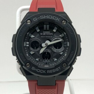 G-SHOCK ジーショック CASIO カシオ 腕時計 GST-W300G-1A4 G-STEEL 電波ソーラー ミドルサイズ ブラッグ レッド アナログ