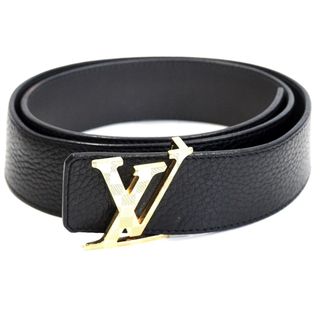 ルイヴィトン(LOUIS VUITTON)のTh963421 ルイ・ヴィトン ベルト ダミエ 40MM リバーシブル M0333 LVバックル ゴールド系×ブラック メンズ 本革 LOUIS VUITTON 中古(ベルト)