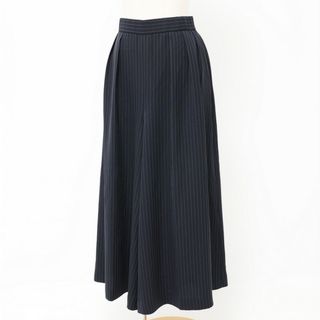 フォクシー(FOXEY)のFOXEY フォクシー《42157》Pin Stripe Culottes ストライプ キュロット ワイドパンツ サイズ42 ネイビー ブランド古着【中古】20240403/GP6207(キュロット)