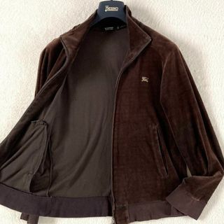 バーバリーブラックレーベル(BURBERRY BLACK LABEL)のBURBERRY BLACK LABEL ベロア トラックジャケット 刺繍ロゴ(ジャージ)