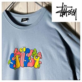 ステューシー(STUSSY)の【良品 L】ステューシー stussy コロラド マッシュルーム Tシャツ 青(Tシャツ/カットソー(半袖/袖なし))