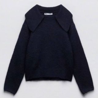 ZARA ザラ セーラー ポロ ニット セーター ネイビー