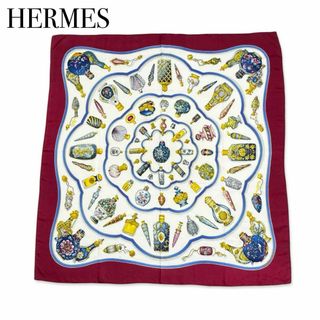 エルメス(Hermes)のエルメス カレ90 シルク100% 大判 スカーフ ストール ショール レッド(バンダナ/スカーフ)