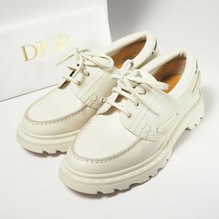 ディオール(Dior)のChristian Dior クリスチャン ディオール ≪DIOR WALKER≫ デッキシューズ 靴 レディース サイズ35（22.5～23cm相当）レザー アイボリー イタリア製 ブランド古着【中古】20240305/GP4466(その他)