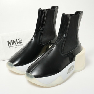 MM6 Maison Margiela エムエムシックス メゾンマルジェラ レザー ショートブーツ サイドゴアブーツ 靴 サイズ35 (22.5cm相当) プラットフォーム ブラック イタリア製 ブランド古着【中古】20240315/GP4476(ブーツ)