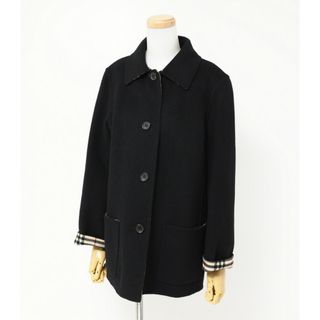 バーバリー(BURBERRY)の■美品■BURBERRY LONDON バーバリー カシミヤ混 コート ジャケット サイズ38 ブラック 裏ノバチェック ダブルフェイス生地 ブランド古着【中古】20240311/GP5087(その他)